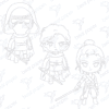 Diseño digital de Star Wars Kylo Ren y Rey Skywalker para colorear, scrapbook o manualidades