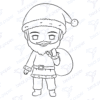 Diseño digital del Polo Norte de mamá Claus y Santa Claus para colorear, scrapbook o manualidades