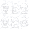 Diseño digital de emotes o emoticones para colorear, scrapbook o manualidades